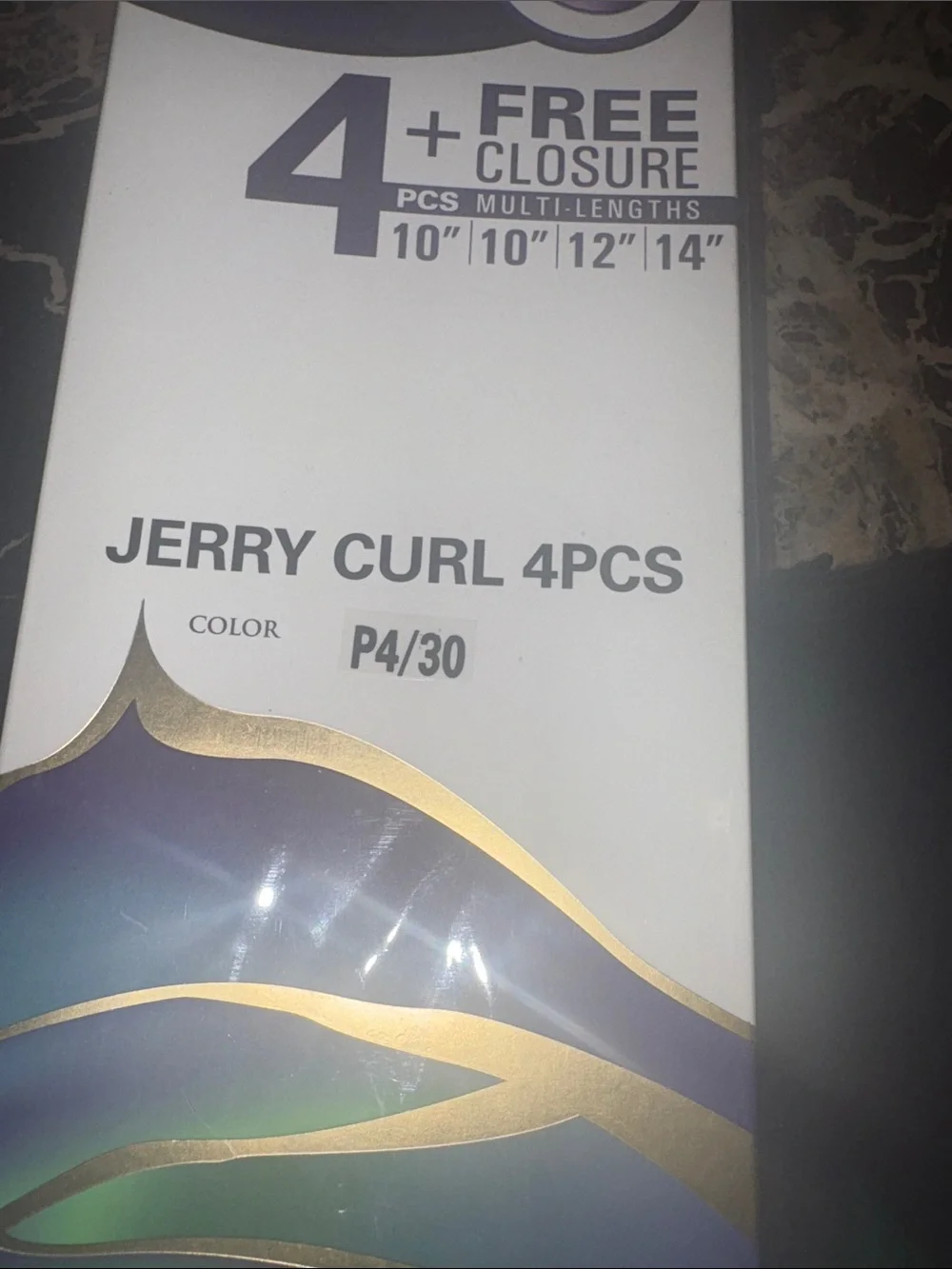 Rain Indian Remy Jerry Curl 4PCS Hair Weave with Free Closure - Color P4/30